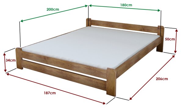 Postel Emily 180 x 200 cm, dub