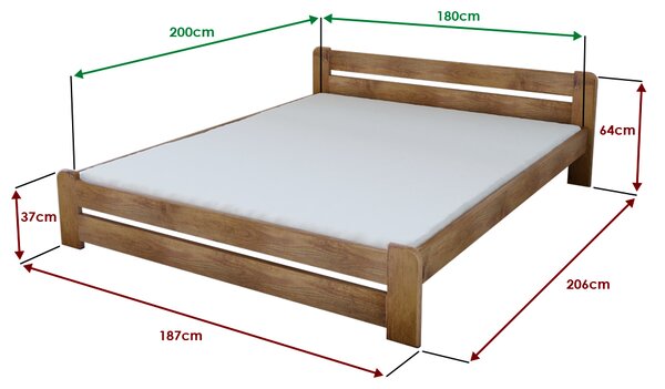 Postel Laura 180 x 200 cm, dub