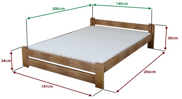 Postel Emily 140 x 200 cm, dub