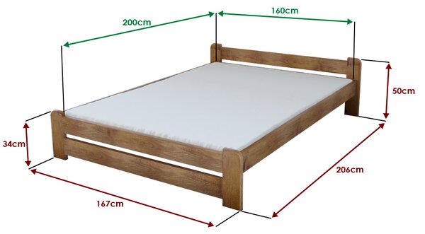 Postel Emily 160 x 200 cm, dub