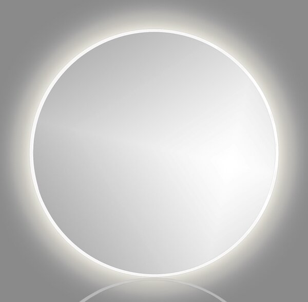 In-Design Zrcadlo RoundLine backlight - bílý matný rám, s LED osvětlením Vypínač: S vypínačem, Průměr zrcadla (mm): 600