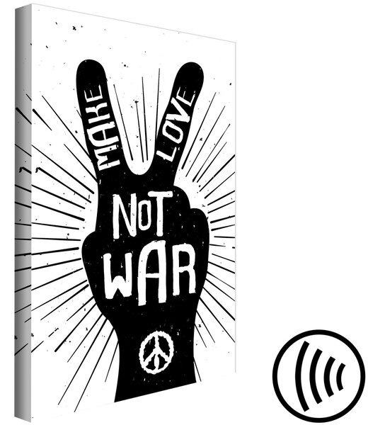 Obraz Žádná válka (1-dílný) svislý - černobílé znamení s nápisy