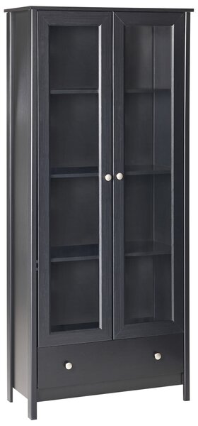 Skleněná vitrína NORNALUP 80 cm Černá