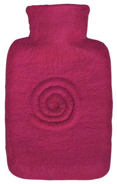 HUGO-FROSCH Termofor Hugo Frosch Classic Spiral, plstěný obal z 100 % ovčí merino vlny, fialový