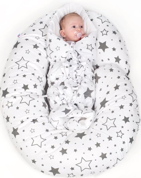 Klasická šněrovací zavinovačka New Baby šedá hvězdičky šedé