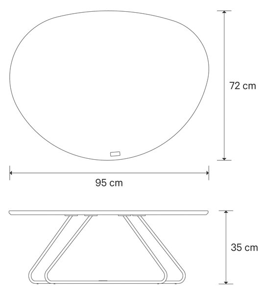 KONFERENČNÍ STOLEK, černá, bílá, kov, kompozitní dřevo, 95/71,2/35 cm Joop! - Konferenční stolky