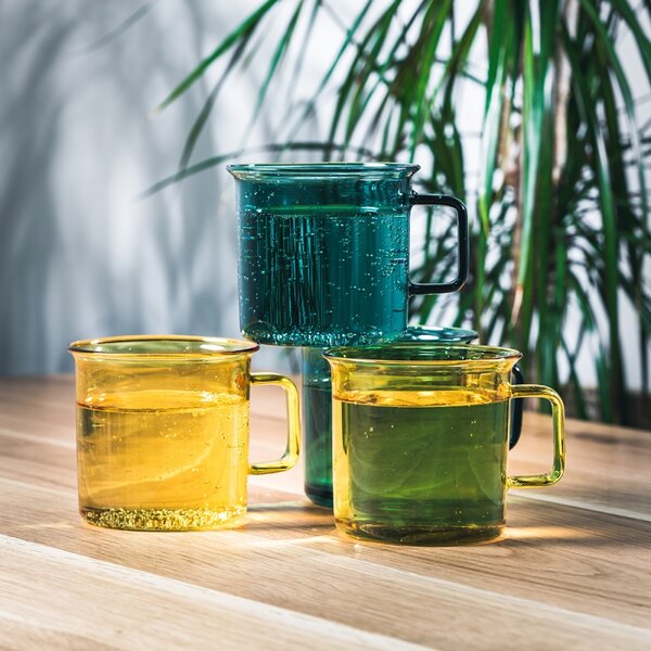 Muurla Hrnek Glass 0,35l, žlutý