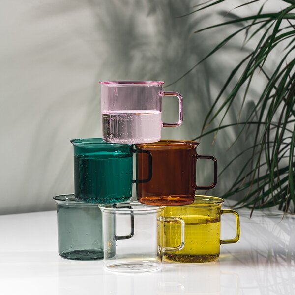 Muurla Hrnek Glass 0,35l, žlutý