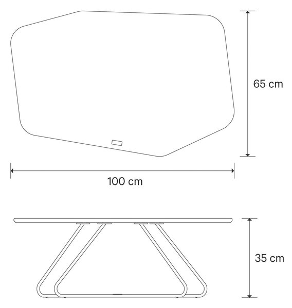 KONFERENČNÍ STOLEK, černá, světle šedá, kov, kompozitní dřevo, 95/71,2/35 cm Joop! - Konferenční stolky