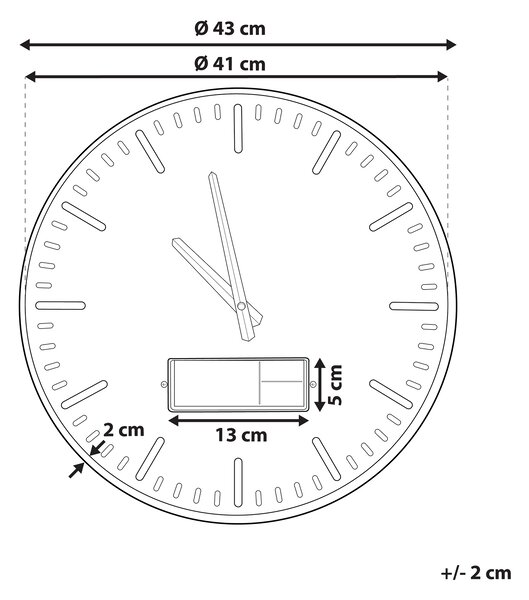 Nástěnné hodiny BRUGG 43 cm Zlatohnědá