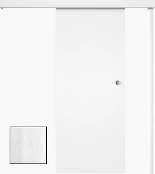 Posuvný systém na stěnu Naturel pro dveře 80cm borovice bílá POSUVNSBB80