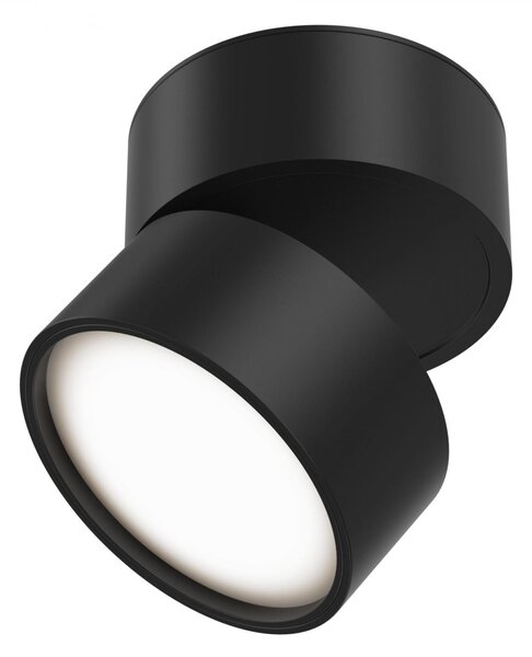 Maytoni Moderní stropní LED svítidlo ONDA, 12W, ⌀ 8,5 cm Barva: Černá, Teplota světla: 4000K - denní bílá