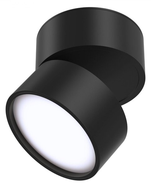 Maytoni Moderní stropní LED svítidlo ONDA, 12W, ⌀ 8,5 cm Barva: Černá, Teplota světla: 4000K - denní bílá