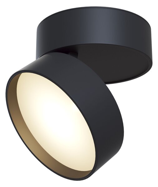 Maytoni Moderní stropní LED svítidlo ONDA, 18W, ⌀ 12 cm Barva: Černá, Teplota světla: 3000K - teplá bílá