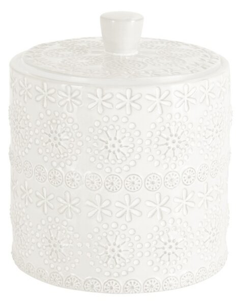 Spirella dóza na odličovací tampony RELIEF, bílá, porcelán
