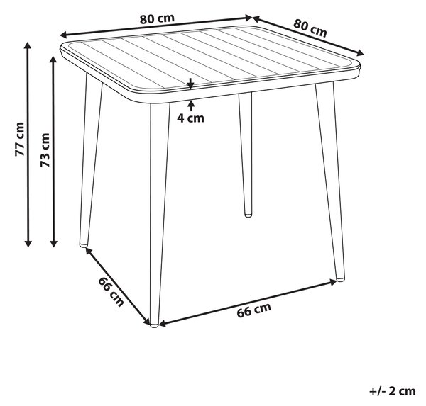 Zahradní jídelní stůl NATURNO 80 cm 80 cm Kov Světle béžová