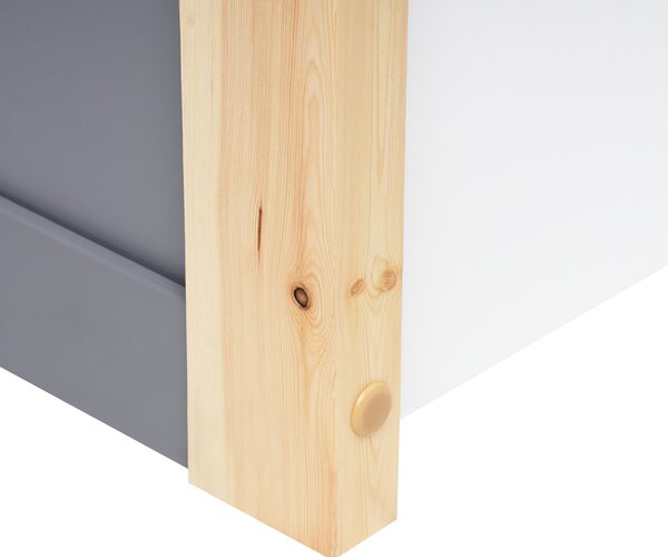 Dětská postel Domek Borovicové dřevo ORGEVAL 90 x 200 cm s úložným prostorem Šedá