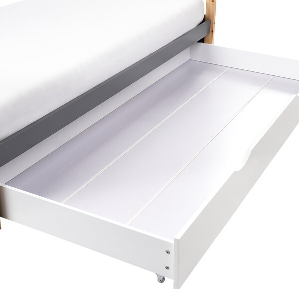 Dětská postel Domek Borovicové dřevo ORGEVAL 90 x 200 cm s úložným prostorem Šedá
