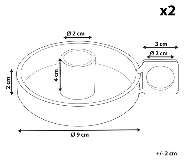 Sada 2 svícnů CHORIO Kov 4 cm Mátová
