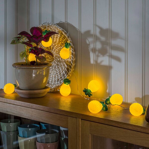 LED světelný řetěz ananas, na baterie