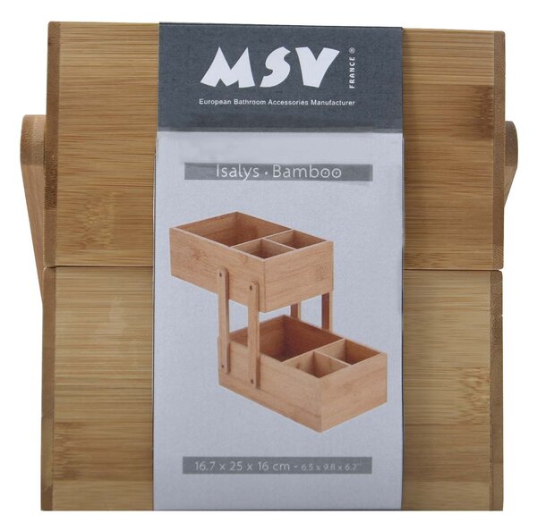 MSV dvoupatrový organizér na kosmetiku ISALYS, bambus