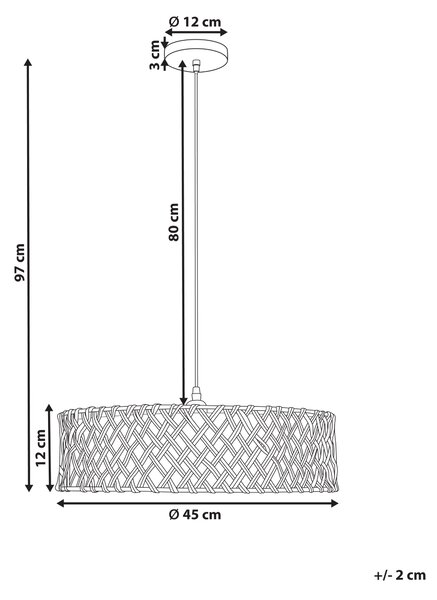 Závěsná lampa BLONDIN Papírové lano Přírodní