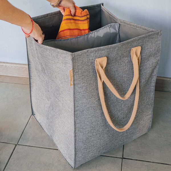 Rolser Laundry Hub Tweed duplo, koš na prádlo - taška, šedá