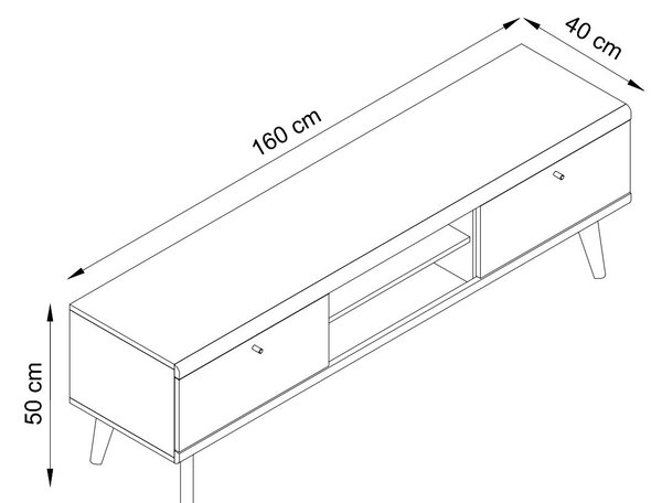 Televizní stolek 160 cm PAVLIS - dub riviera / bílý