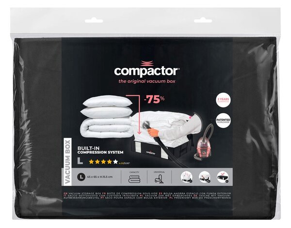 Compactor 3D Black Edition L 145 L vakuový úložný box s pouzdrem - 50 x 65 x 15,5 cm