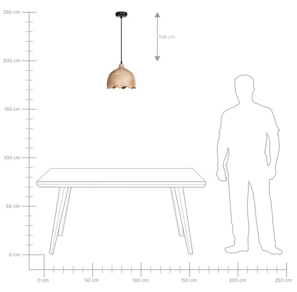 Závěsná lampa GOMATI Mangové dřevo Světle hnědá