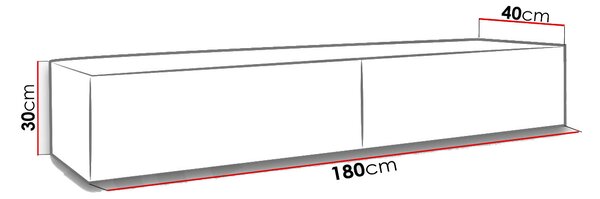 Televizní stolek ASHTON 180 - lesklý bílý