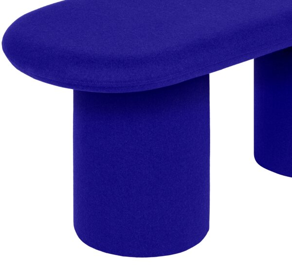 Noo.ma Modrá vlněná lavice Rull 130 cm
