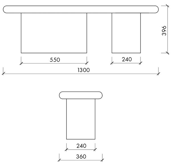 Noo.ma Modrá vlněná lavice Rull 130 cm