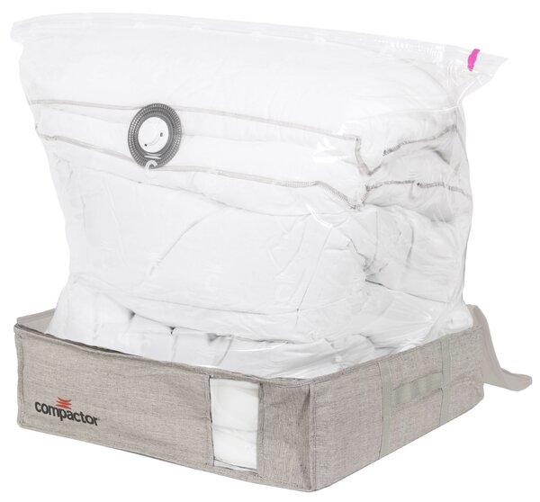 Compactor OXFORD vakuový úložný box L, 56 x 56 x 16 cm, pevné pouzdro, polyester-bavlna