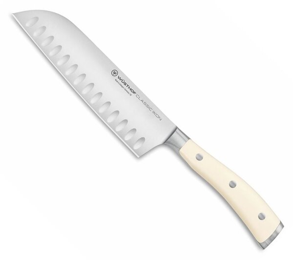 Santoku Japonský nůž CLASSIC IKON Creme White 17 cm - Wüsthof Dreizack Solingen (Nůž Santoku CLASSIC IKON Creme White 17 cm, dárkové balení - Wüsthof Dreizack Solingen)