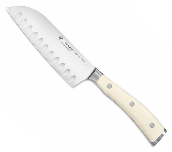 Santoku Japonský nůž CLASSIC IKON Creme White 14 cm - Wüsthof Dreizack Solingen (Nůž Santoku CLASSIC IKON Creme White 14 cm, dárkové balení - Wüsthof Dreizack Solingen)