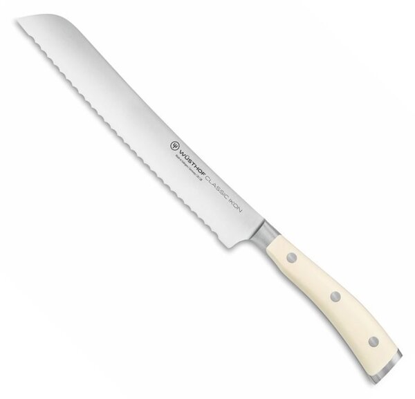 Nůž na chleba CLASSIC IKON Creme White 20 cm - Wüsthof Dreizack Solingen (Nůž na pečivo CLASSIC IKON Creme White 20 cm, dárkové balení - Wüsthof Dreizack Solingen)