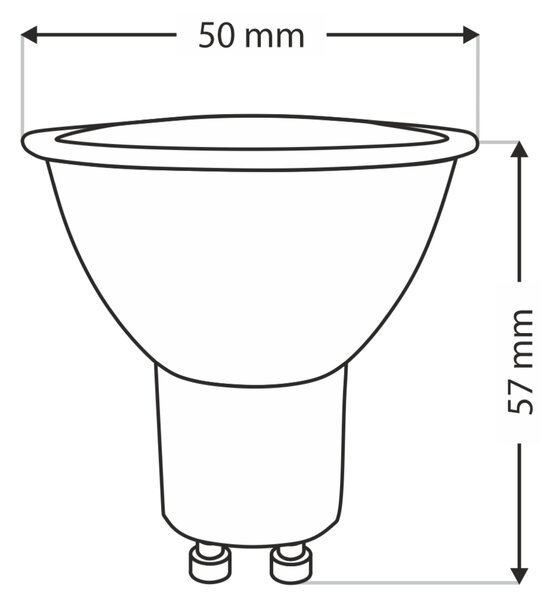 LED žárovka 0080001147 GU10, 7W, teplá bílá