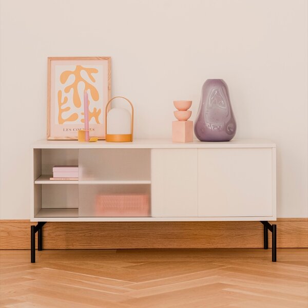 Noo.ma Světle šedý TV stolek Met 116 x 42 cm