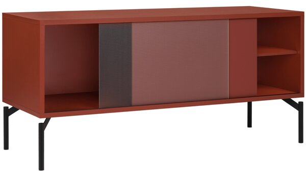 Noo.ma Červený lakovaný TV stolek Met 116 x 42 cm