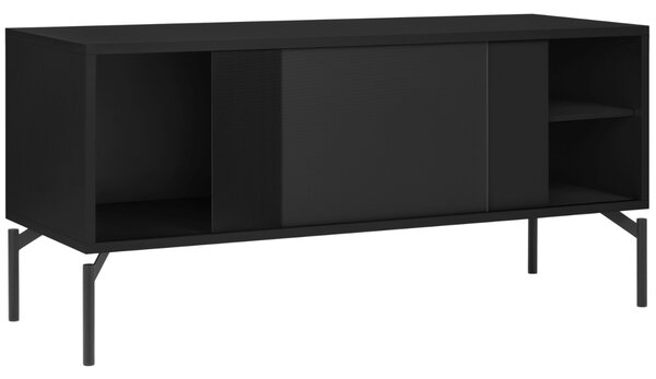 Noo.ma Černý lakovaný TV stolek Met 116 x 42 cm