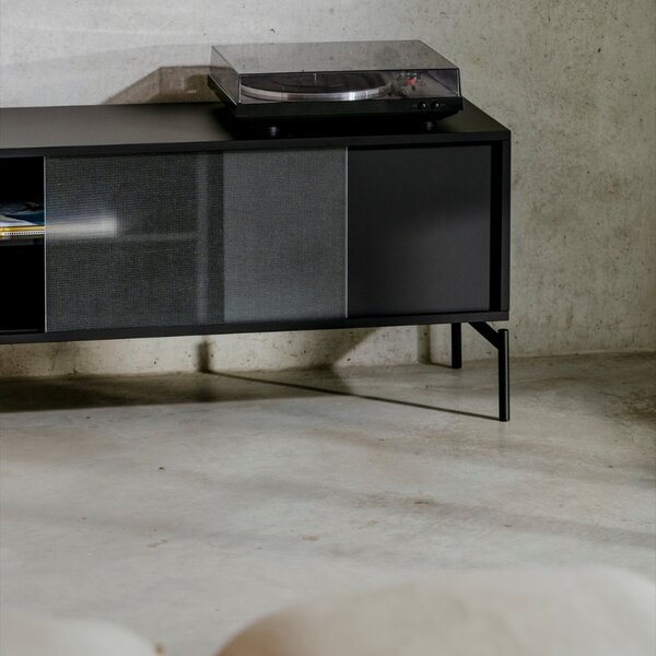 Noo.ma Černý TV stolek Met 116 x 42 cm