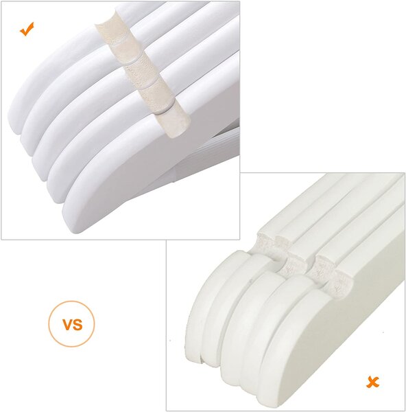 SONGMICS Dřevěné ramínko bílé 44 cm 20 ks