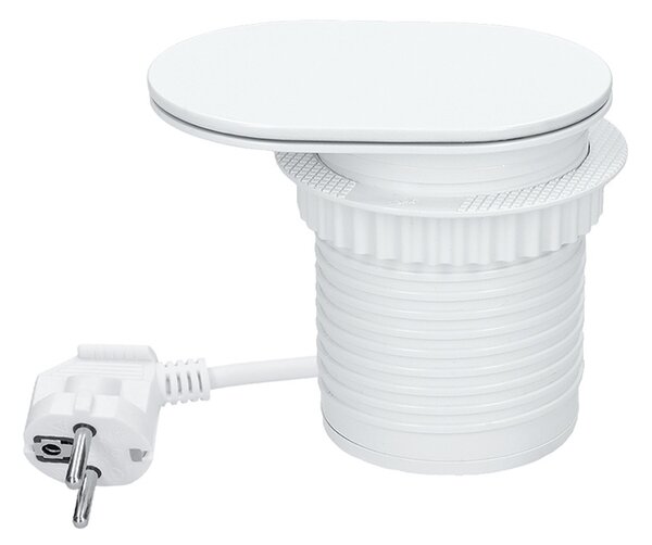 SOLIGHT Vestavná zásuvka s posuvným víčkem, USB A+C 20W PD, 2m, matná bílá