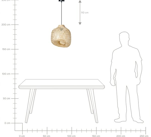 Závěsná lampa GURABO Bambus Přírodní