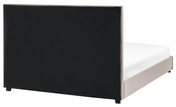 Postel Umělý samet ROUEN 160 x 200 cm Taupe