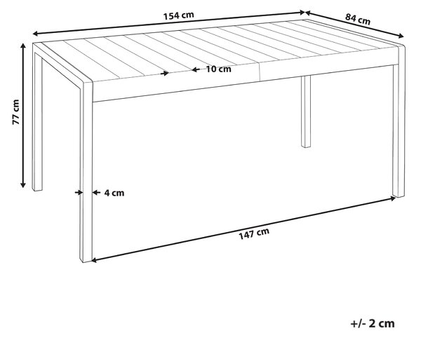 Zahradní jídelní stůl BARTICA 154 cm 84 cm Černá