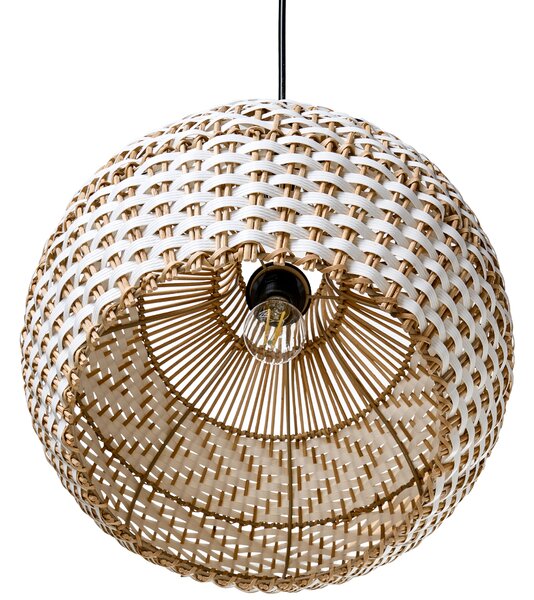 Závěsná lampa YAUCO Ratan Bílá