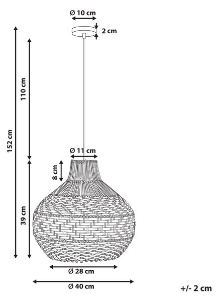 Závěsná lampa YAUCO Ratan Bílá