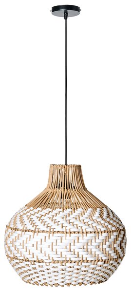 Závěsná lampa YAUCO Ratan Bílá